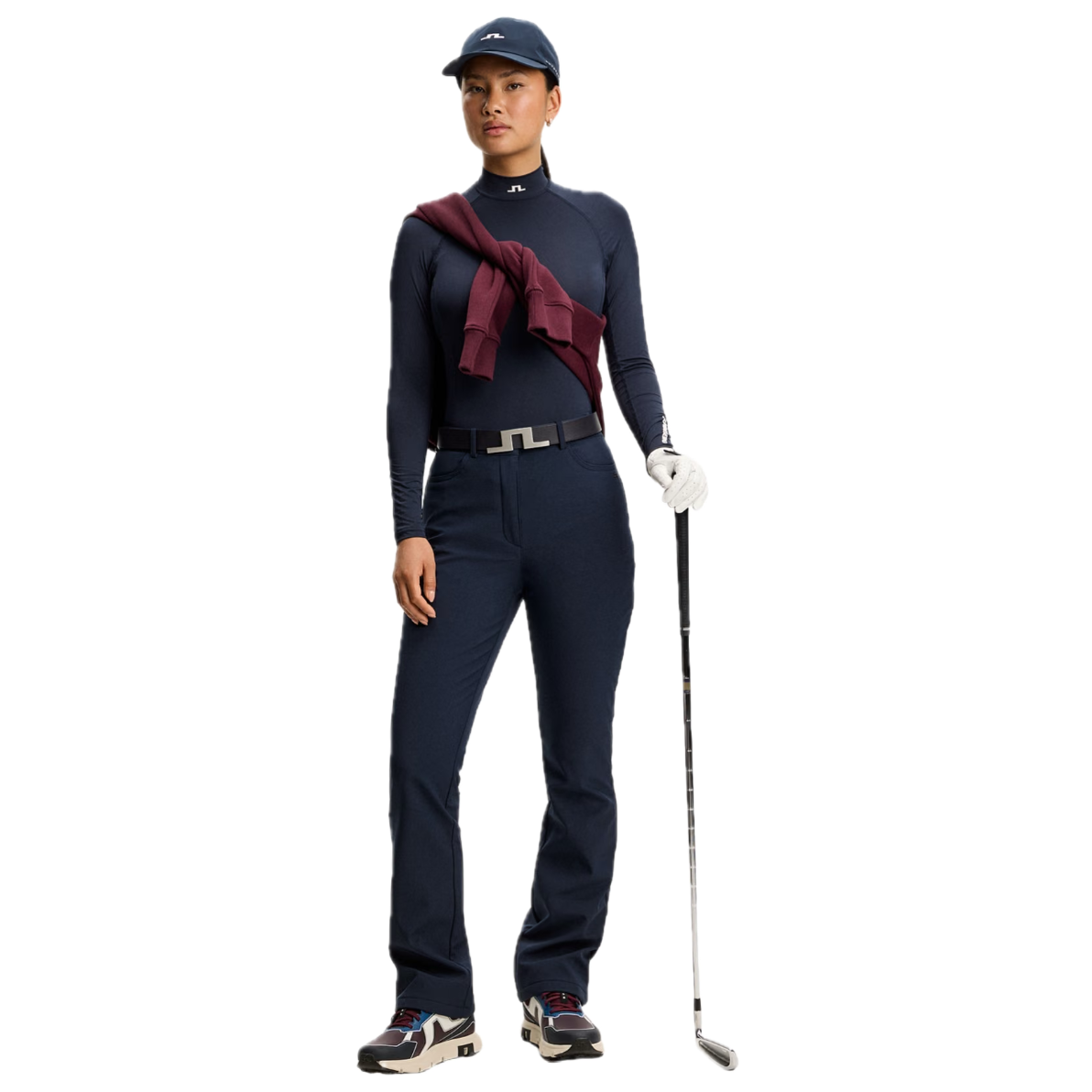 J.Lindeberg Pantalon Femme Chaud Mia Bonded Bleu Marine