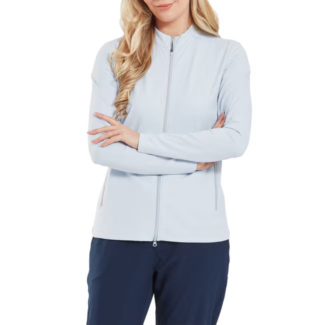 Footjoy chaqueta mujer full zip estampado grabado azul cielo