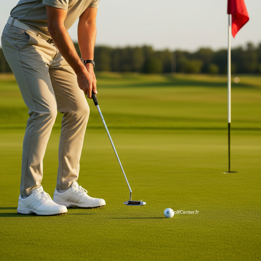 Image immersive golf - Adidas Ultimate365 Beige avec Tour 360 et balle GolfCenter.fr