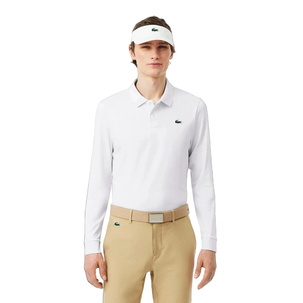 Lacoste Polo manches longues Regular Fit Ultra Dry Blanc