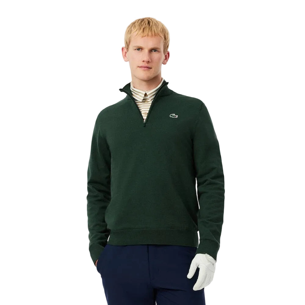 Lacoste pull quart-zip Golf Coupe vent Vert Sinople