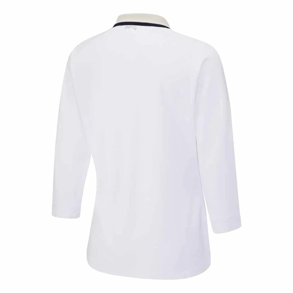 Ping Polo Femme à manches 3/4 ALICIA blanc Pebble