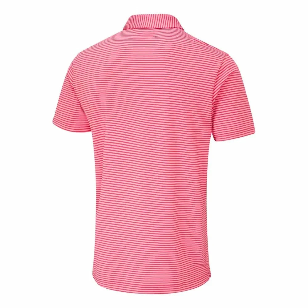 Ping Polo LANGFORD golf con rayures Rojo Rosa