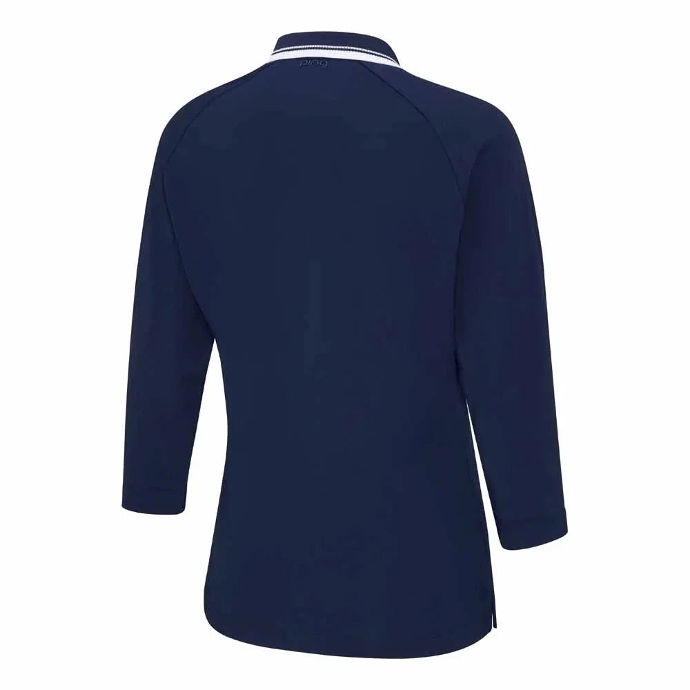 Ping Polo Femme à manches 3/4 ALICIA bleu marine
