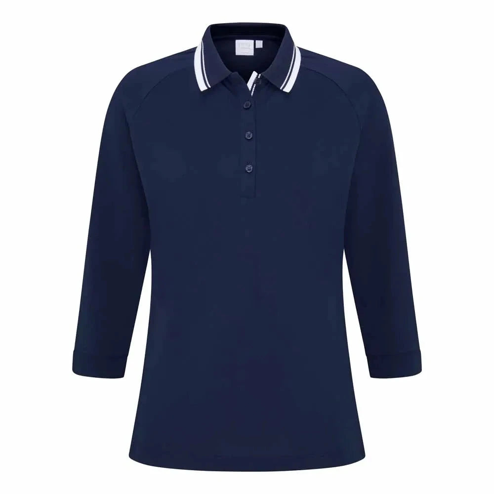 Ping Polo Femme à manches 3/4 ALICIA bleu marine