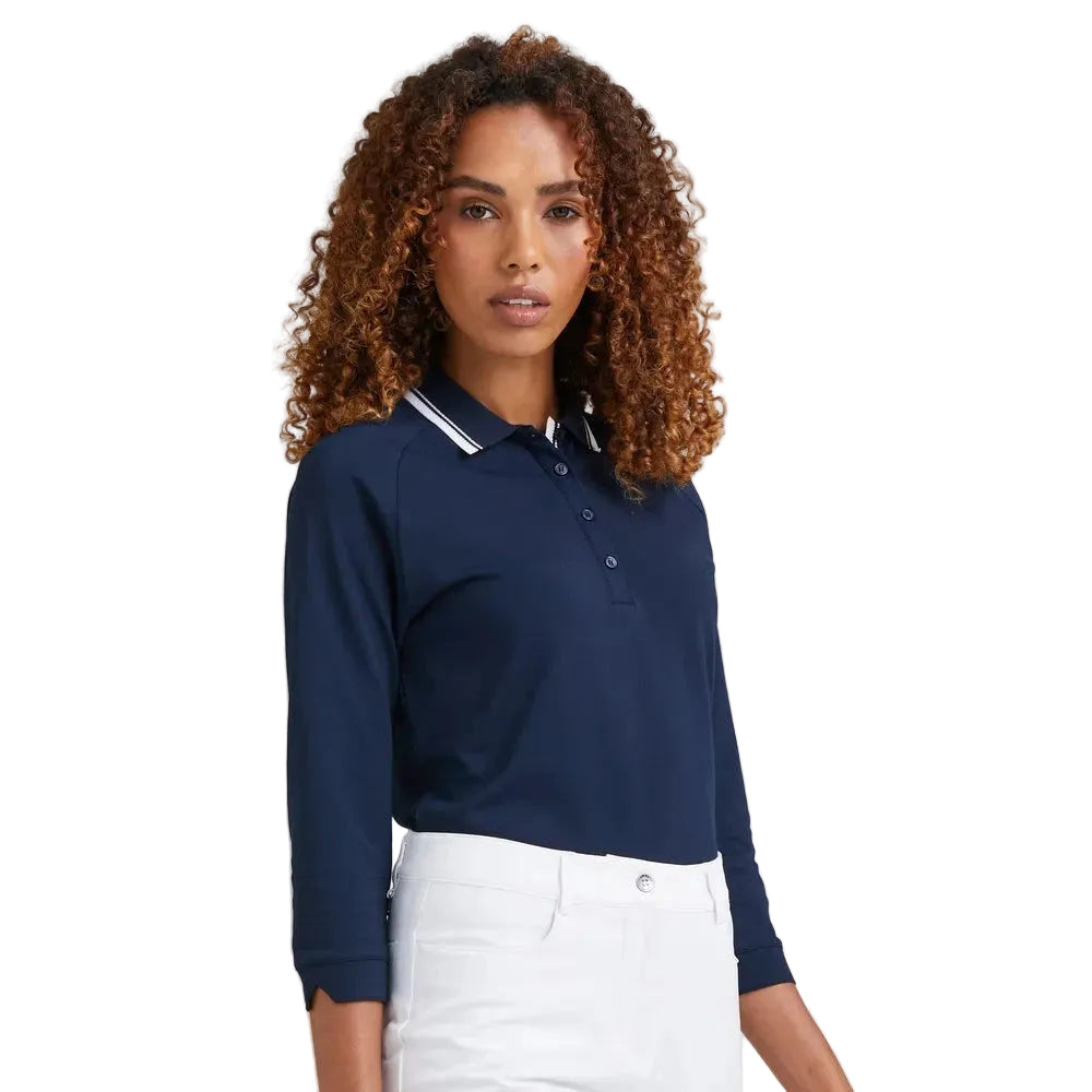 Ping Polo Femme à manches 3/4 ALICIA bleu marine
