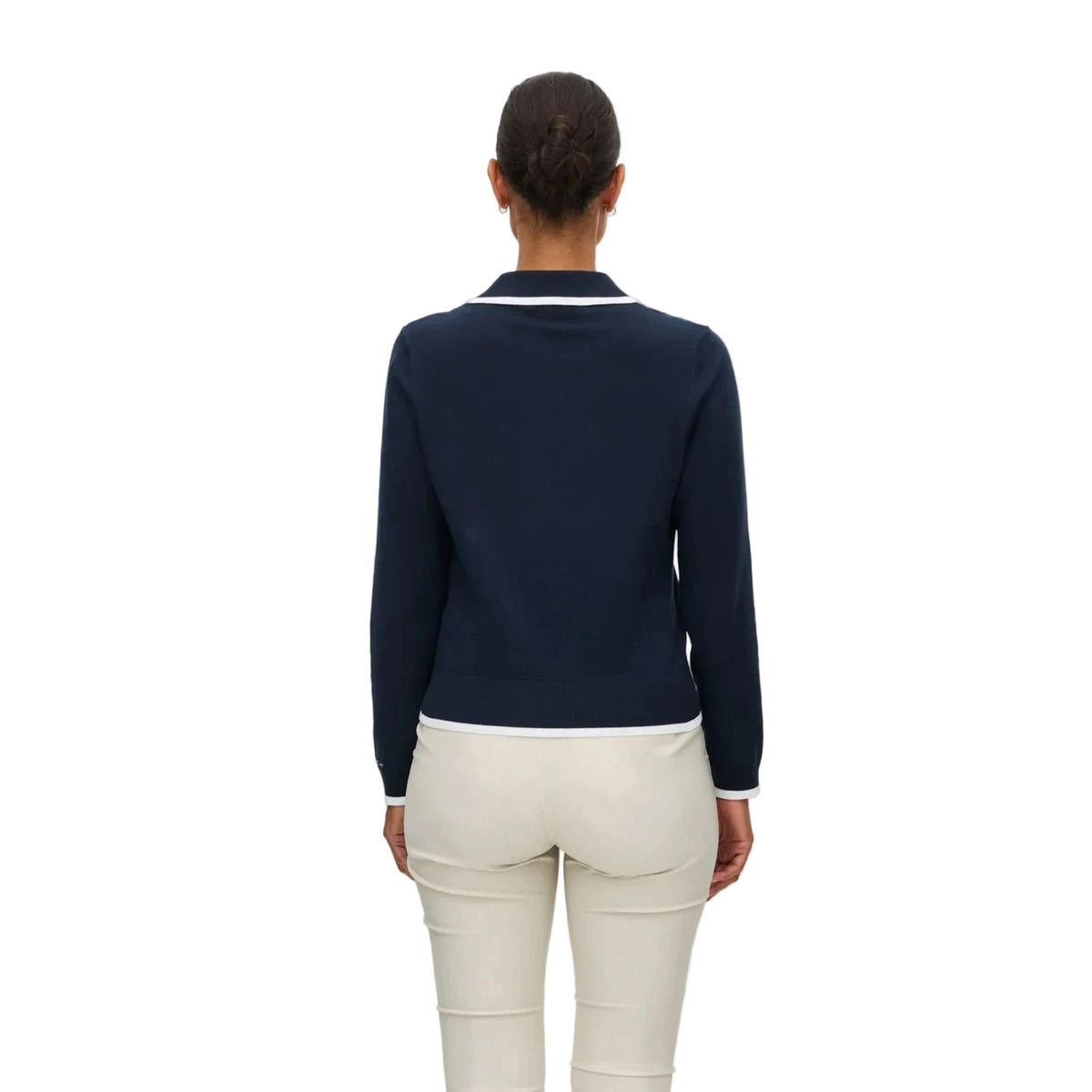 Röhnisch SWING KNITTED Poloshirt en maille Marine/Blanc