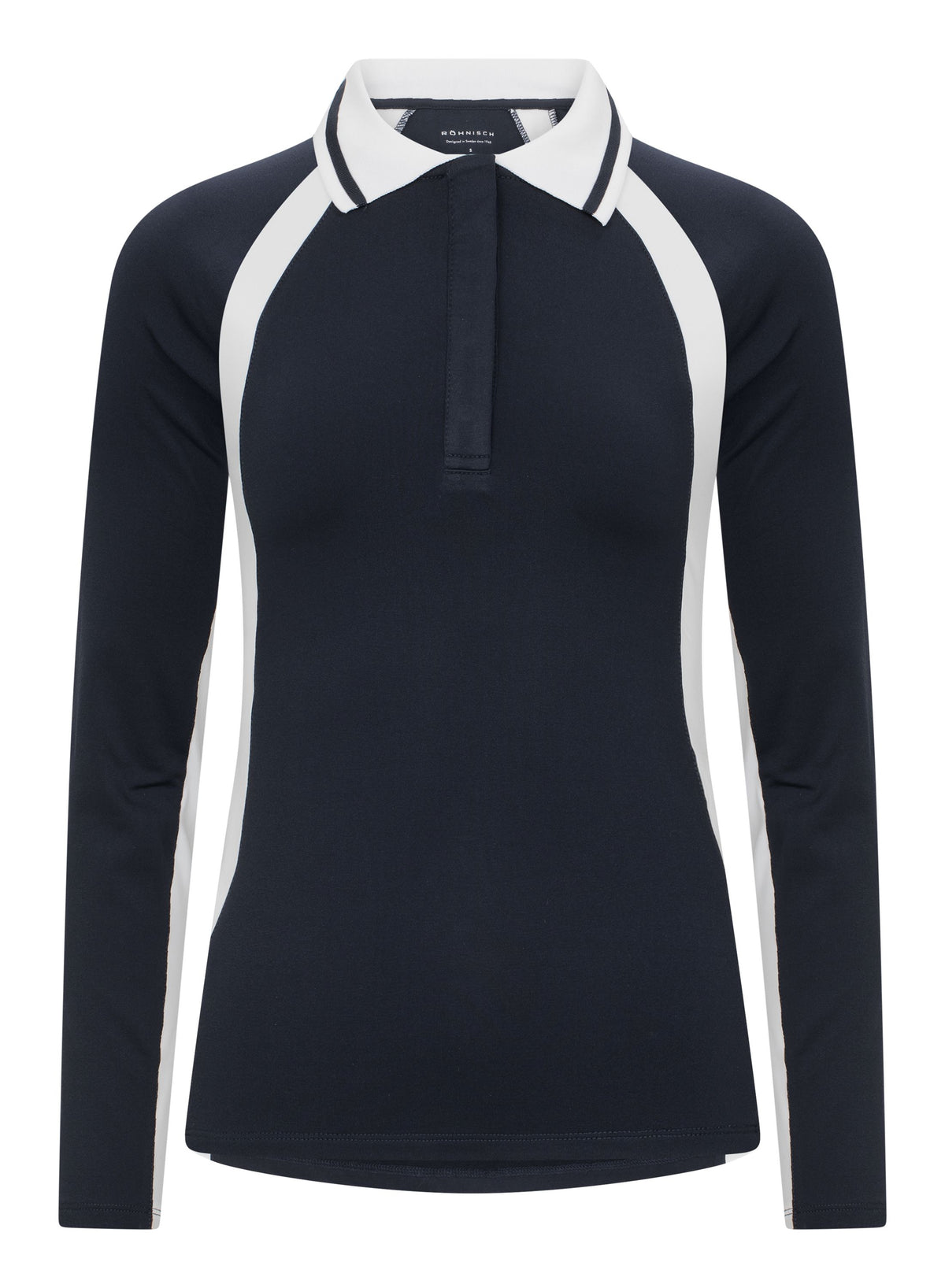 Rohnisch polo chaud femme manches longues navy
