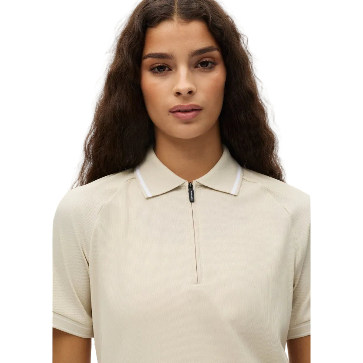 Röhnisch RIB Poloshirt zipé Beige/Blanc