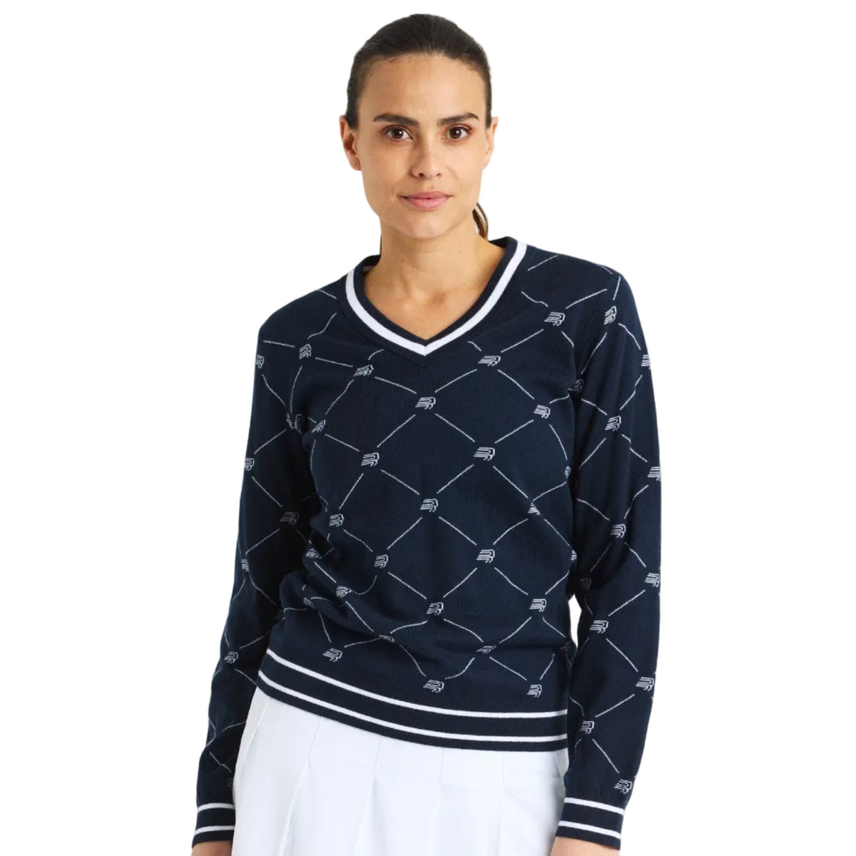 Rohnisch Pull Adele Knitted R check bleu marine