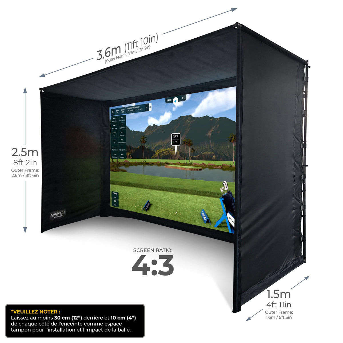 SimSpace Cage pour simulateur de golf