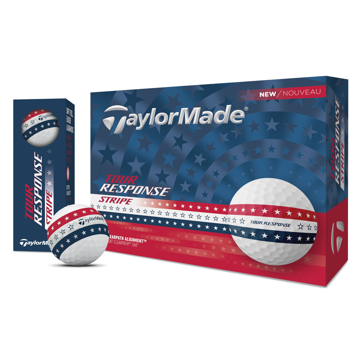 TaylorMade Bolas Tour Response STRIPE USA 2025 (Caja de 12)