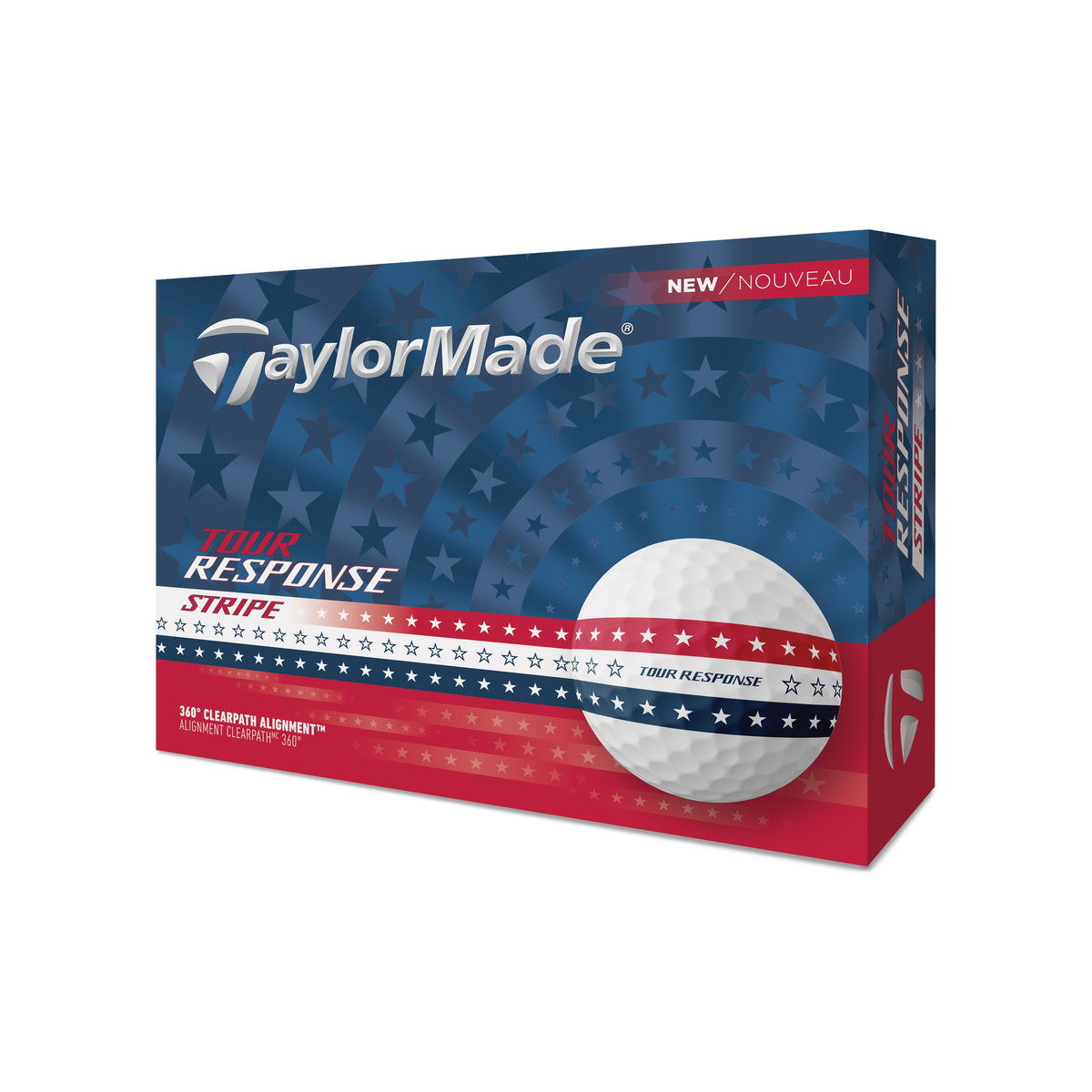 TaylorMade Balles Tour Response STRIPE USA 2025 (Boite de 12)