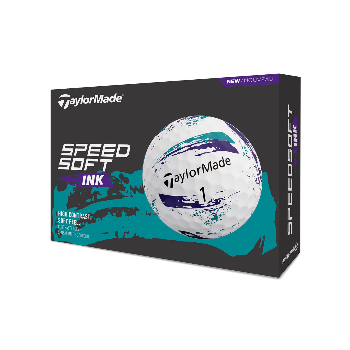 TaylorMade Bolas SpeedSoft Ink Morado/Turquoise 2026 (Caja de 12)