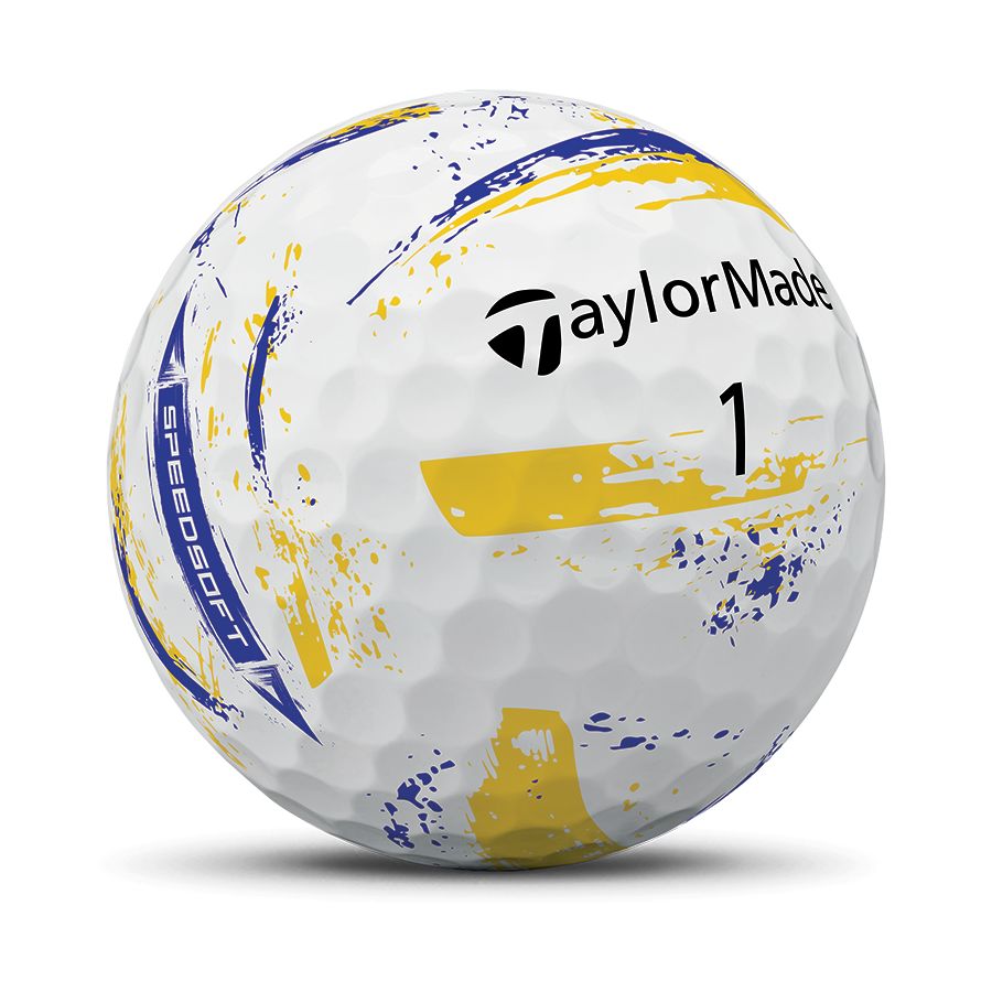 TaylorMade Bolas SpeedSoft Ink Azul/Amarillo 2026 (Caja de 12)