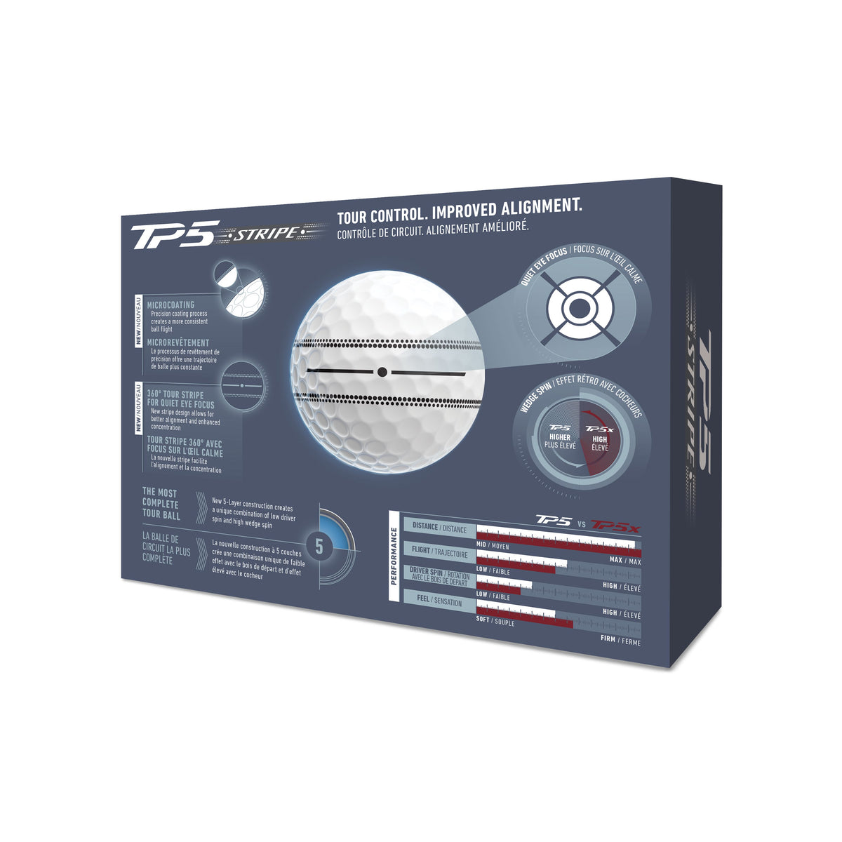 TAYLORMADE NEW BALLES TP5 Stripe 2026 (boite de 12)