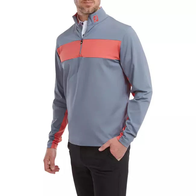 Footjoy Chill-Out con banda en pecho gris naranja