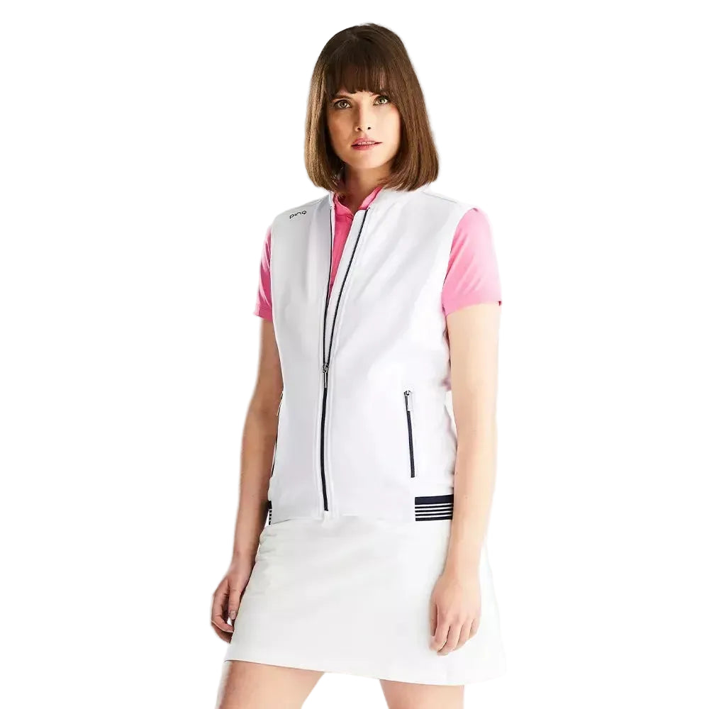 Ping 2023 Chaleco Dot Mujer Sin mangas Marino Blanco